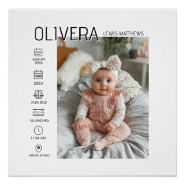 Baby Foto und Statistik Poster