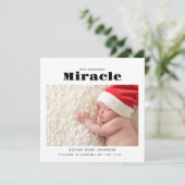 Baby Foto Unser Weihnachtswunder Feiertagskarte (Stehend Vorderseite)