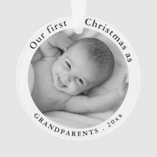 Baby Foto   Unsere ersten Weihnachten als Großelt Ornament