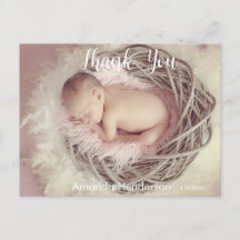 Baby Foto Vielen Dank Ankündigung Postcard