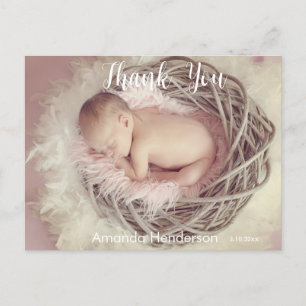 Baby Foto Vielen Dank Ankündigung Postcard Postkarte