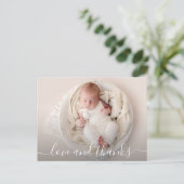 Baby Foto Vielen Dank, dass Sie die Ankündigung Postkarte (Stehend Vorderseite)