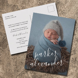 Baby Foto Vielen Dank, dass Sie die Ankündigung Postkarte