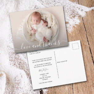 Baby Foto Vielen Dank, dass Sie die Ankündigung Postkarte
