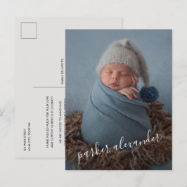 Baby Foto Vielen Dank, dass Sie die Geburtsankündi Postkarte