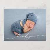 Baby Foto Vielen Dank, dass Sie die Geburtsankündi Postkarte (Vorderseite)