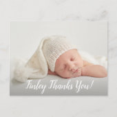 Baby Foto Vielen Dank, dass Sie die Geburtsankündi Postkarte (Vorderseite)