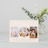 Baby Foto Vielen Dank für Ihre moderne Herzgeburt Folie Einladungspostkarte (Stehend vorne)