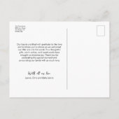 Baby Foto Vielen Dank Heart Modern Ankündigung Postkarte (Rückseite)