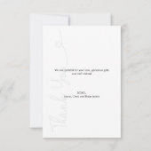 Baby Foto Vielen Dank Heart Modern Baby Dusche Dankeskarte (Rückseite)