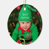 Baby Foto von Elf Merry Christmas Keramik Ornament (Links)