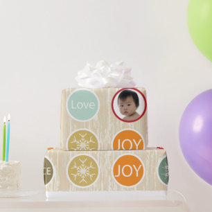 Baby Foto Weihnachtsfeiertag Merry Bright Geschenkpapier