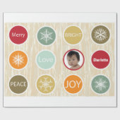 Baby Foto Weihnachtsfeiertag Merry Bright Geschenkpapier (Flach)