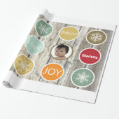 Baby Foto Weihnachtsfeiertag PEACE JOY Geschenkpapier (Ungerollt)