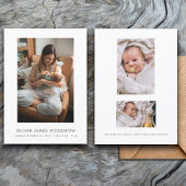 Baby Fotos Collage Birth Announction Flat Card