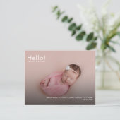Baby-Fotos Name Custom Birth Ankündigung (Stehend Vorderseite)