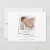 Baby-Fotos Name Custom Birth Ankündigung (Rückseite)