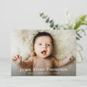 Baby Fotos Vielen Dank Heart Modern Birth Ankündigung (Stehend Vorderseite)