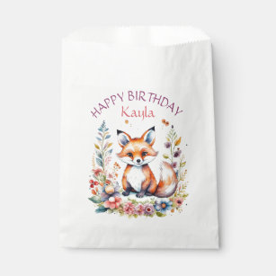 Baby Fox bei Blume Geburtstagsparty Geschenktütchen