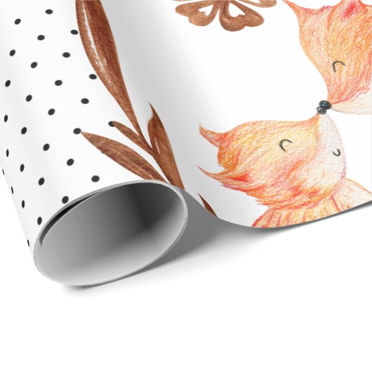 Baby Fox Geschenkpapier (Rolleneckpunkt)