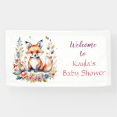 Baby Fox in Blume Begrüßungsdusche Banner (Horizontal)