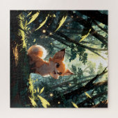 Baby fox in the forest puzzle (Horizontal)
