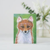 Baby Fox Kit Cub Postkarte (Stehend Vorderseite)