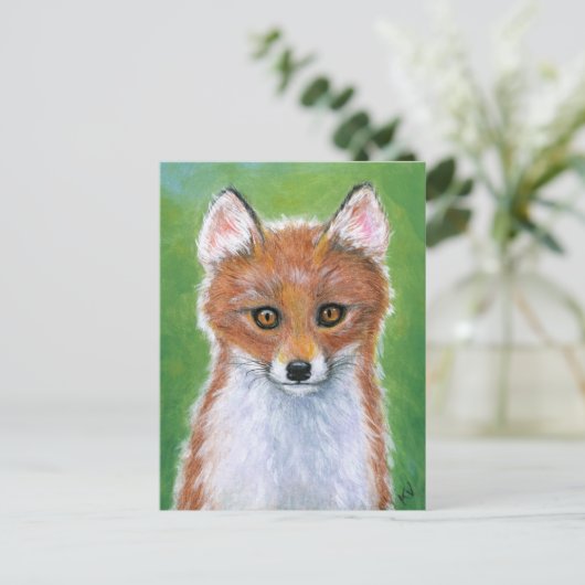 Baby Fox Kit Cub Postkarte (Stehend Vorderseite)