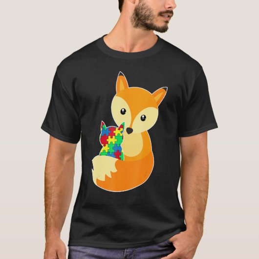 Baby Fox Liebe Puzzle Piece Tier Cool Autismus Kri T-Shirt (Vorderseite)