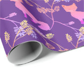 Baby Fox Night Violet Geschenkpapier (Rolleneckpunkt)