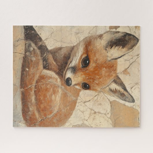 Baby Fox Old World Look Puzzle (Horizontal)