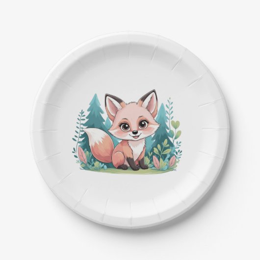  baby fox paper plates pappteller (Vorderseite)