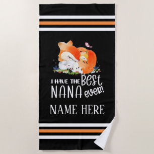 Baby Fox schlafend Ich habe die beste Nana je Strandtuch