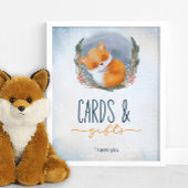 Baby Fox Snowly Winter Baby Duschkarten & Geschenk Poster