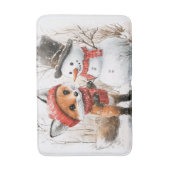 Baby Fox und Snowman Badematte (Vorderseite Vertikal)