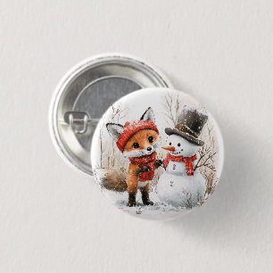 Baby Fox und Snowman Button