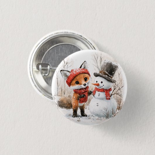 Baby Fox und Snowman Button (Vorne & Hinten)