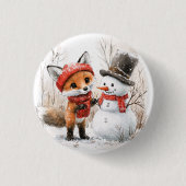 Baby Fox und Snowman Button (Vorderseite)