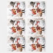 Baby Fox und Snowman Fleecedecke (Vorderseite)