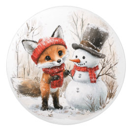 Baby Fox und Snowman Keramikknauf