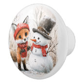 Baby Fox und Snowman Keramikknauf (Rechts)