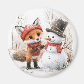 Baby Fox und Snowman Magnet (Vorne)