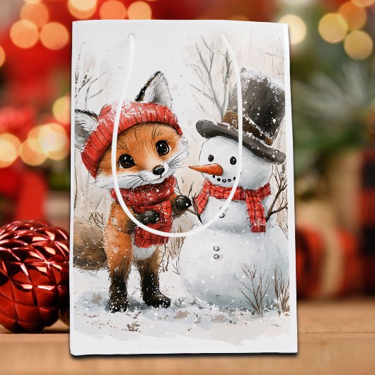 Baby Fox und Snowman Mittlere Geschenktüte