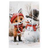 Baby Fox und Snowman Mittlere Geschenktüte (Rückseite)