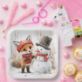 Baby Fox und Snowman Pappteller (Party)