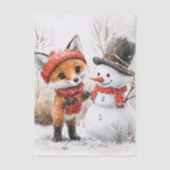 Baby Fox und Snowman Seidenpapier (Vorderseite)