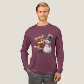 Baby Fox und Snowman Tri-Blend Shirt (Volle Vorderseite)