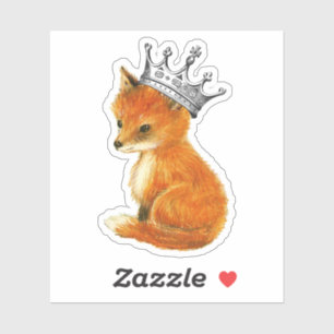 Baby Fox Vintag Crown Vinyl Sticker