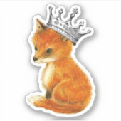 Baby Fox Vintag Crown Vinyl Sticker (Vorderseite)