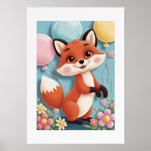 Baby Fox Wall Art, Baby Fox Printable, Süße Tier